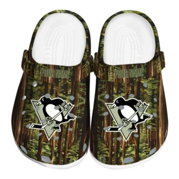 customized pittsburgh penguins woods forest designs clogs best selling