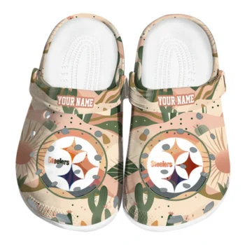 customized pittsburgh steelers desert cactus pattern clogs best selling