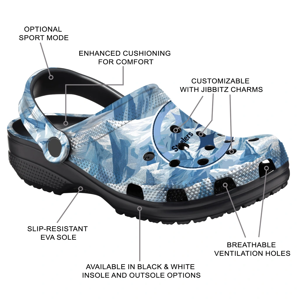 customized pittsburgh steelers mountain artwork clogs new arrival customized pittsburgh steelers mountain artwork clogs new arrival