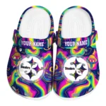 customized pittsburgh steelers swirling mushrooms clogs best selling