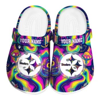 customized pittsburgh steelers swirling mushrooms clogs best selling