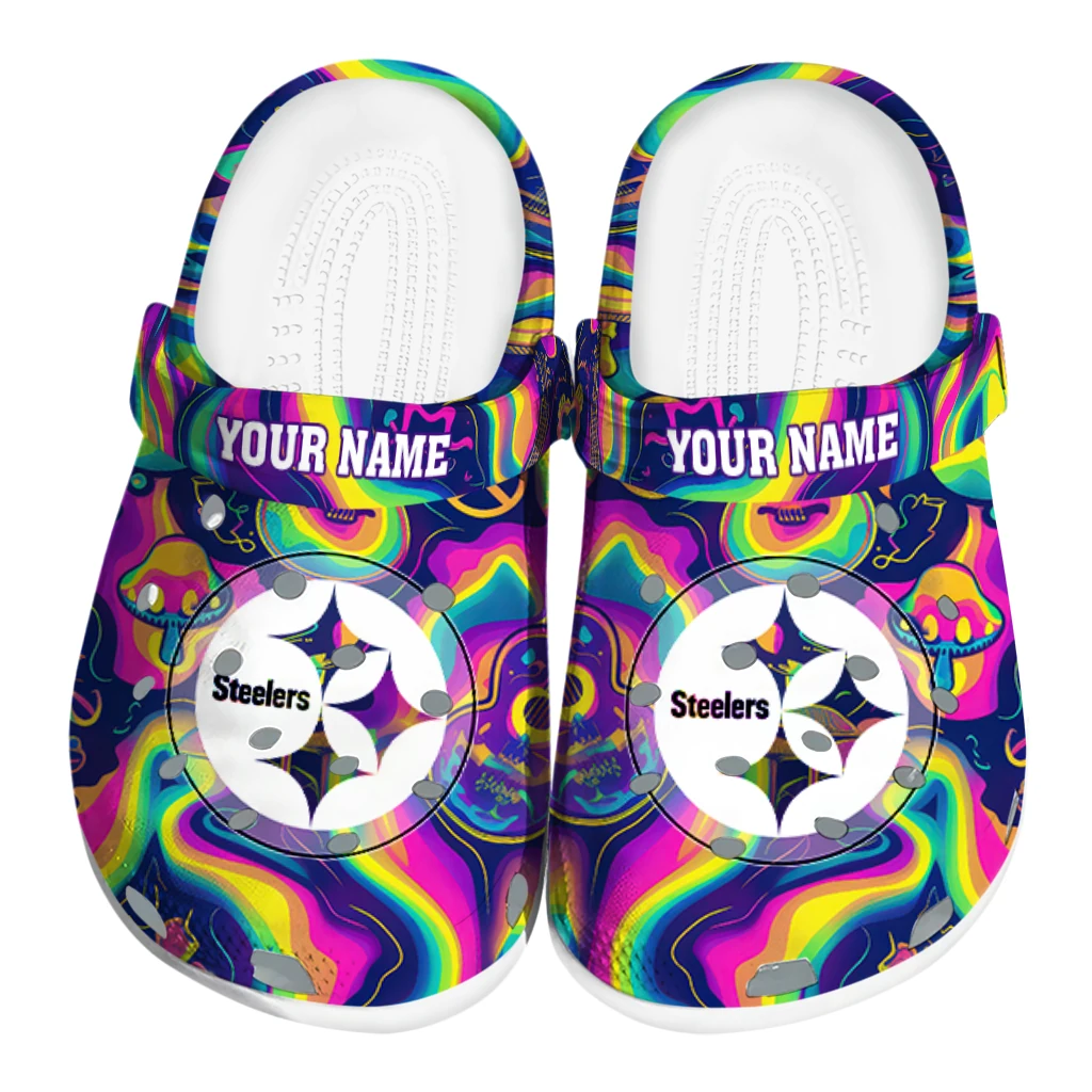 customized pittsburgh steelers swirling mushrooms clogs best selling customized pittsburgh steelers swirling mushrooms clogs best selling