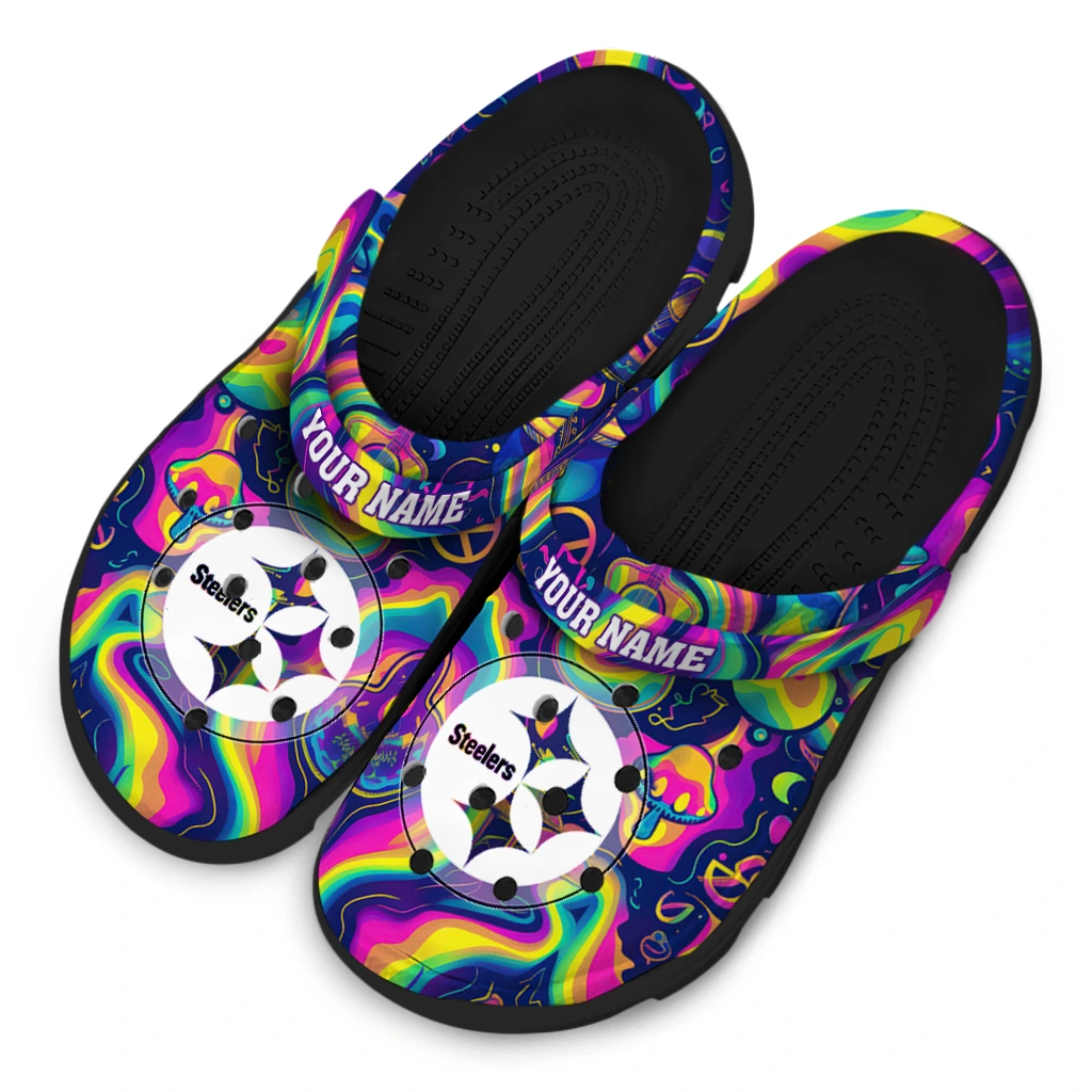 customized pittsburgh steelers swirling mushrooms clogs latest model customized pittsburgh steelers swirling mushrooms clogs latest model