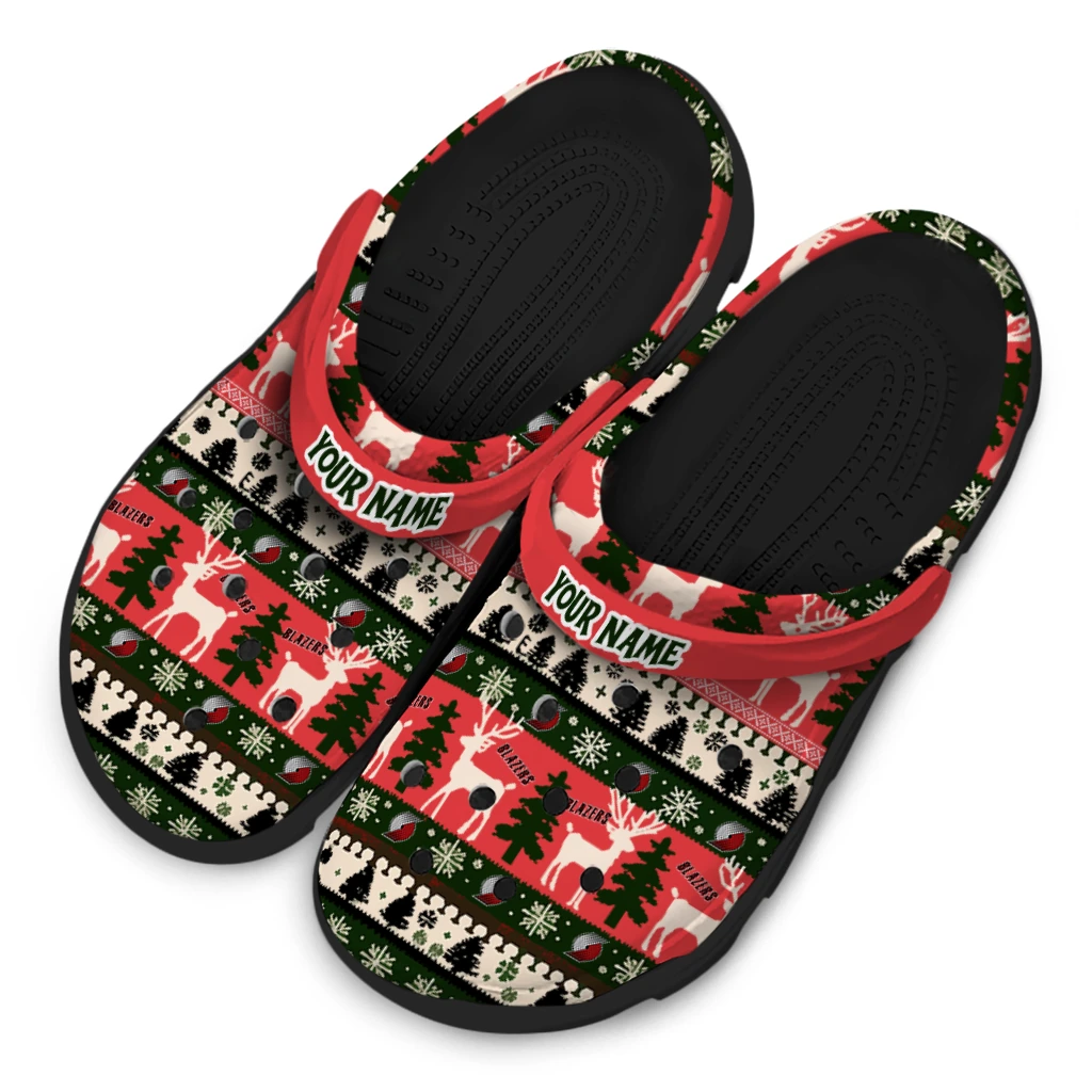 customized portland trail blazers christmas motif clogs latest model customized portland trail blazers christmas motif clogs latest model