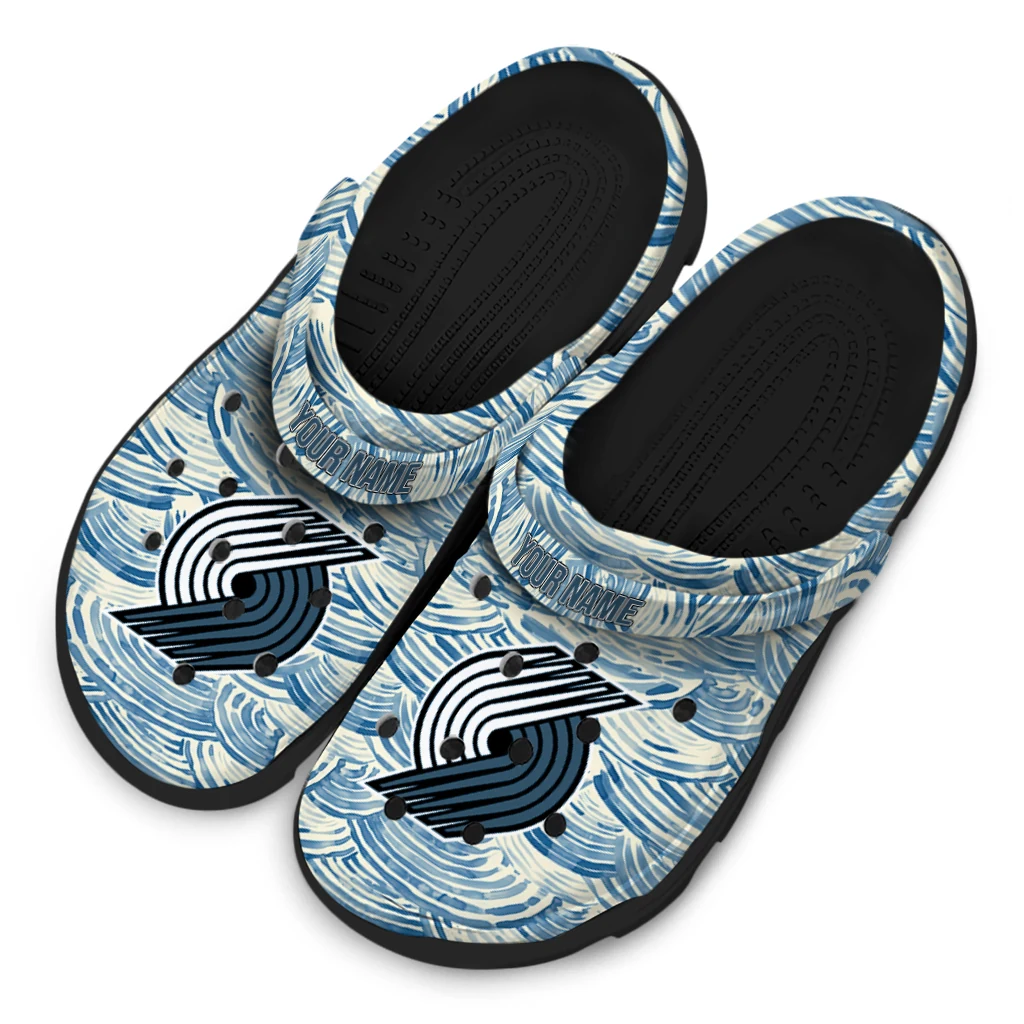 customized portland trail blazers sea swirls clogs latest model customized portland trail blazers sea swirls clogs latest model
