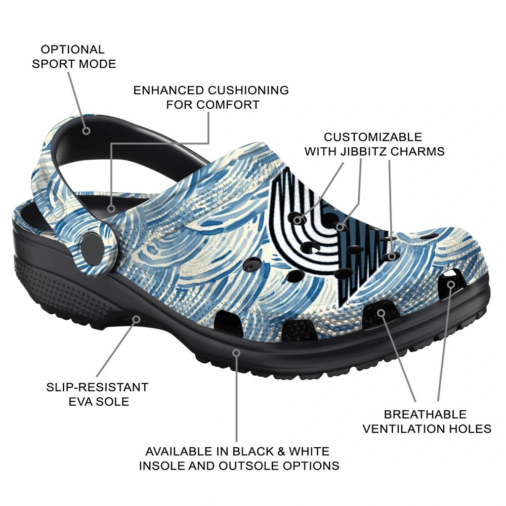 customized portland trail blazers sea swirls clogs new arrival customized portland trail blazers sea swirls clogs new arrival