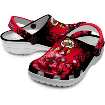 customized pringles clown glance red black clogs high quality hey clogs