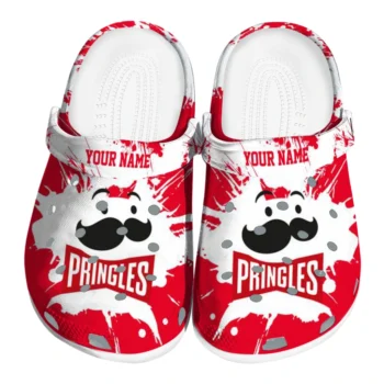 customized pringles explosion red white clogs best selling hey clogs