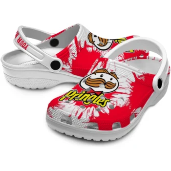 customized pringles red burst red white clogs high quality hey clogs