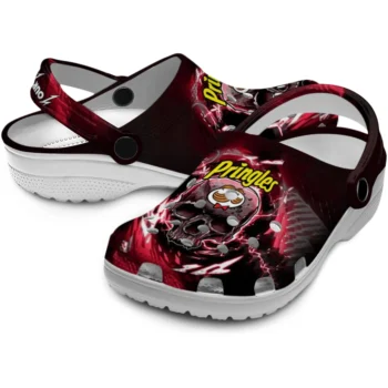 customized pringles skull burst black red clogs high quality hey clogs
