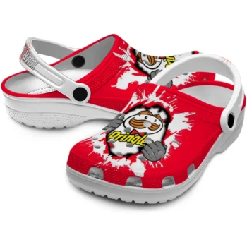 customized pringles tear red white clogs high quality hey clogs