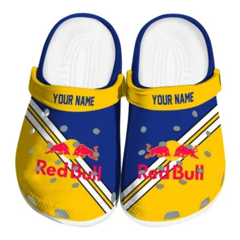 customized red bull blue motif blue yellow clogs best selling hey clogs