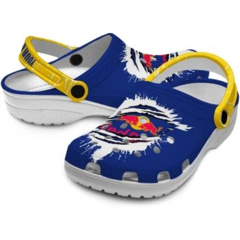 customized red bull claw slash blue yellow clogs high quality hey clogs