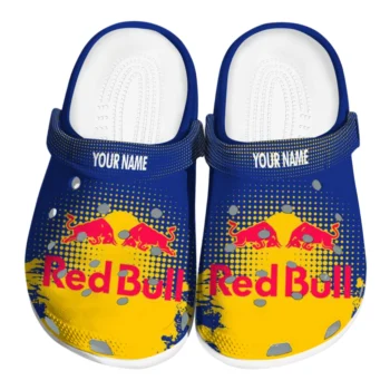customized red bull emblem blue yellow clogs best selling hey clogs