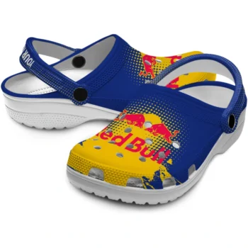 customized red bull emblem blue yellow clogs high quality hey clogs