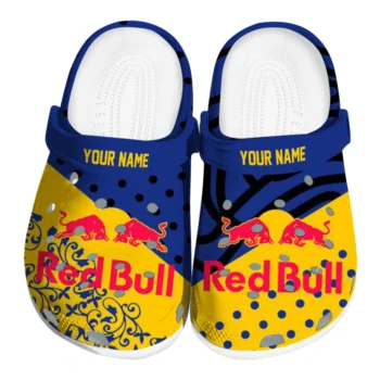customized red bull ornate patterns blue yellow clogs best selling hey clogs