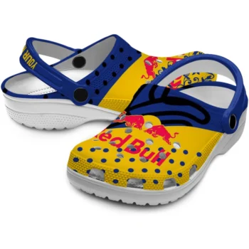 customized red bull ornate patterns blue yellow clogs high quality hey clogs