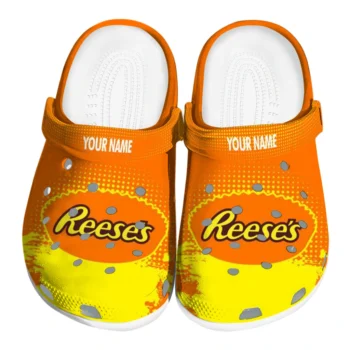 customized reeses candy splash orange yellow clogs best selling hey clogs