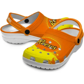 customized reeses candy splash orange yellow clogs high quality hey clogs