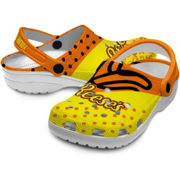 customized reeses orange motif orange yellow clogs high quality hey clogs