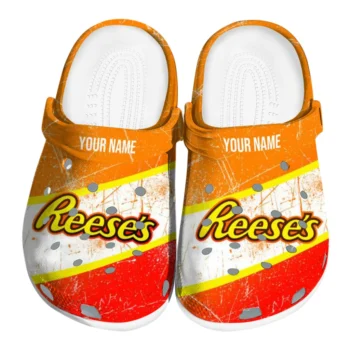 customized reeses wrapper orange red clogs best selling hey clogs