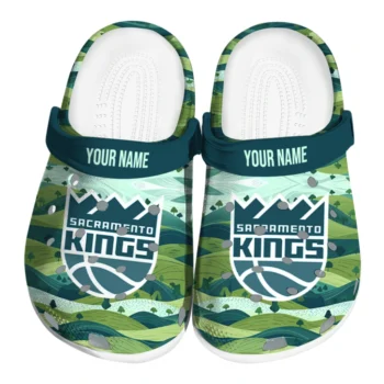 customized sacramento kings hills illustration clogs best selling