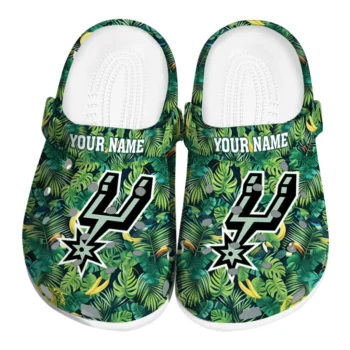 customized san antonio spurs tropical leaves clogs best selling
