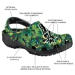 customized san antonio spurs tropical leaves clogs best selling