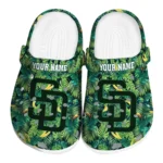 customized san diego padres tropical leaves clogs best selling