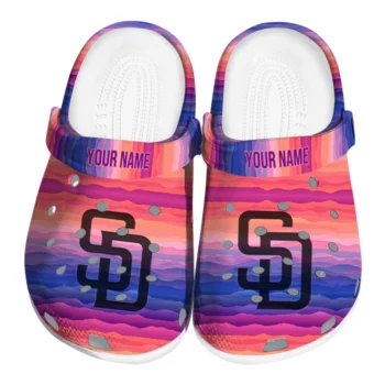 customized san diego padres wavy stripes clogs best selling