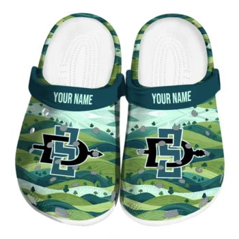 customized san diego state aztecs hills illustration clogs best selling