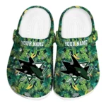 customized san jose sharks tropical leaves clogs best selling