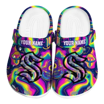 customized seattle kraken swirling mushrooms clogs best selling