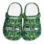 customized seattle seahawks tropical leaves clogs best selling