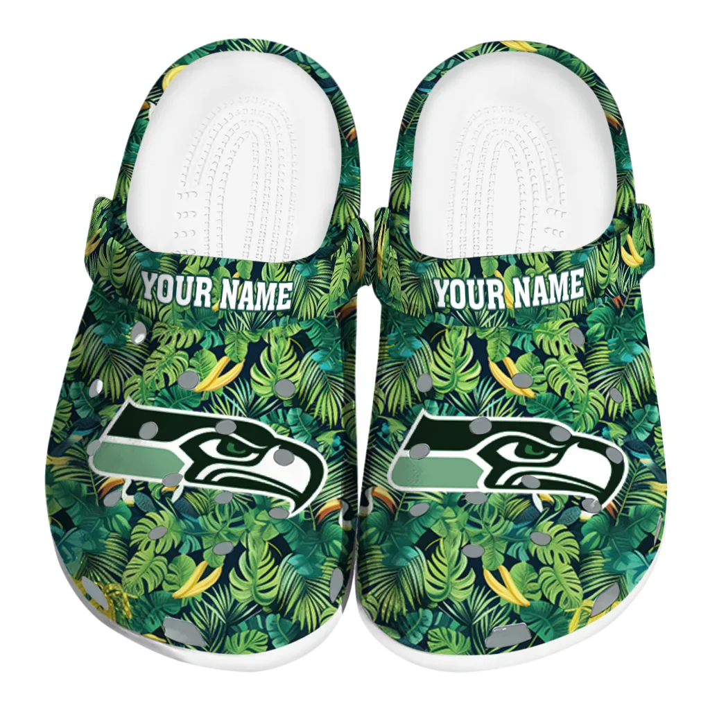 customized seattle seahawks tropical leaves clogs best selling customized seattle seahawks tropical leaves clogs best selling