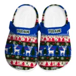 customized smu mustangs christmas motif clogs best selling