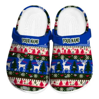 customized smu mustangs christmas motif clogs best selling