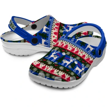 customized smu mustangs christmas motif clogs high quality