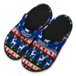 customized smu mustangs christmas motif clogs best selling