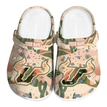 customized south florida bulls desert cactus pattern clogs best selling