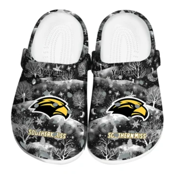 customized southern miss golden eagles snowy hills clogs best selling