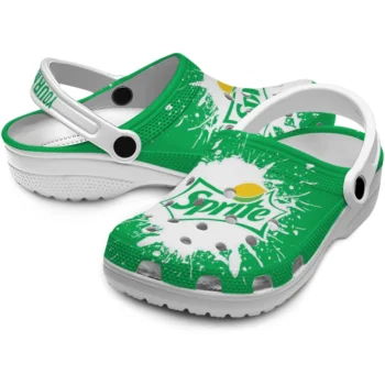 customized sprite splash sprite green white clogs high quality hey clogs