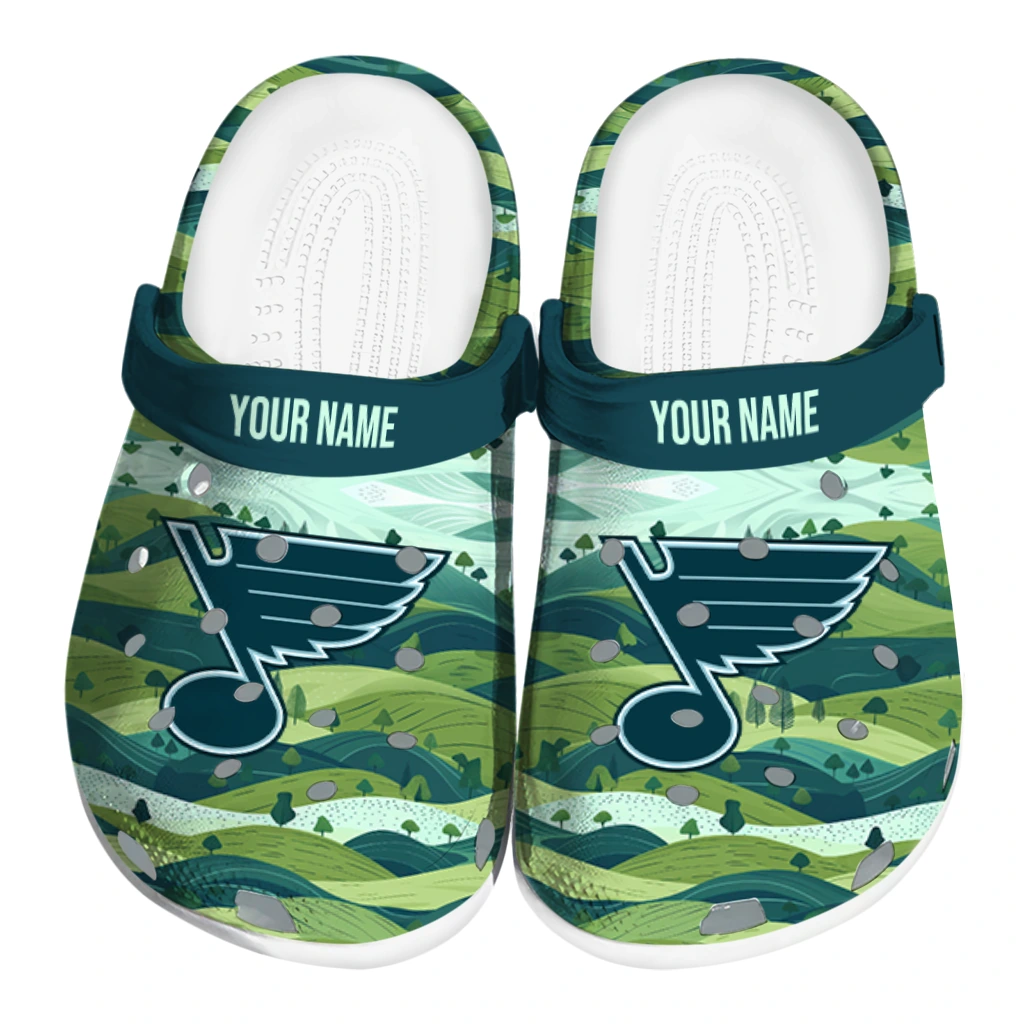 customized st louis blues hills illustration clogs best selling customized st louis blues hills illustration clogs best selling