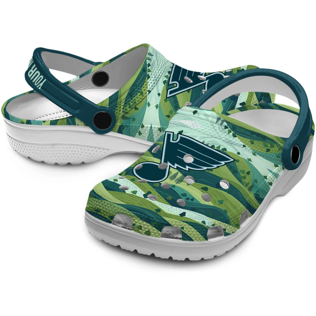 customized st louis blues hills illustration clogs high quality customized st louis blues hills illustration clogs high quality