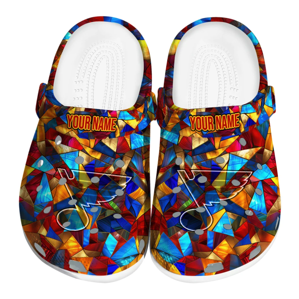 customized st louis blues prism pieces clogs best selling customized st louis blues prism pieces clogs best selling