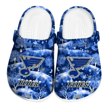 customized st louis blues snowy hills clogs best selling