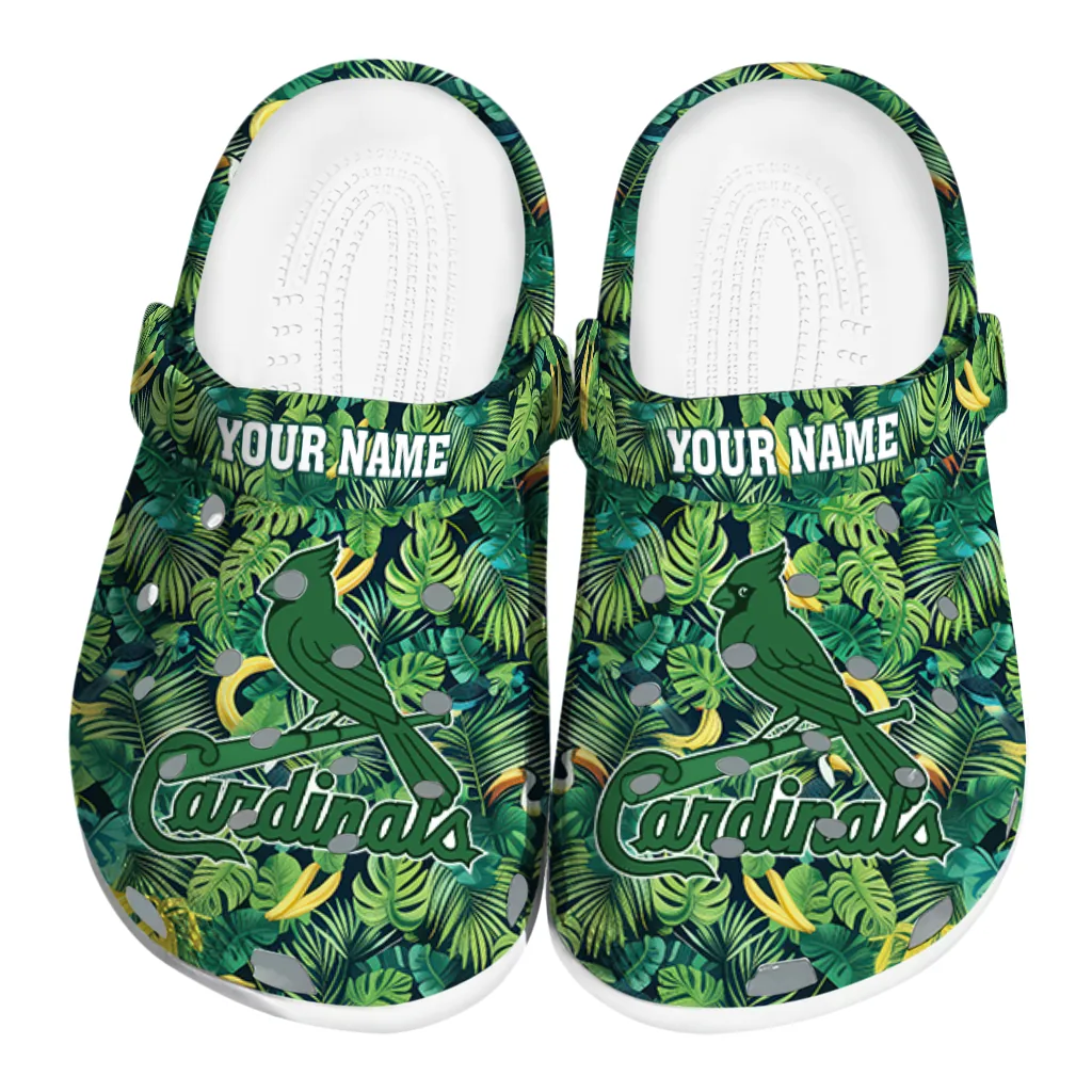 customized st louis cardinals tropical leaves clogs best selling customized st louis cardinals tropical leaves clogs best selling