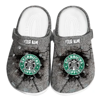 customized starbucks cracked pattern gray green clogs best selling hey clogs