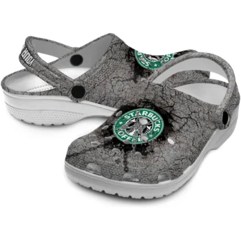 customized starbucks cracked pattern gray green clogs high quality hey clogs