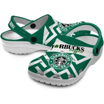 customized starbucks logo green white clogs high quality hey clogs